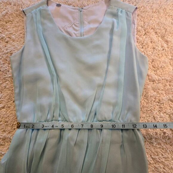 Vintage Gown Blue Chiffon over Taffeta Dress - Picture 8 of 8